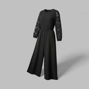 Crochet Lace Mesh Mock Neck Jumpsuit – ,